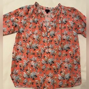 pretty pink j.crew floral button up blouse